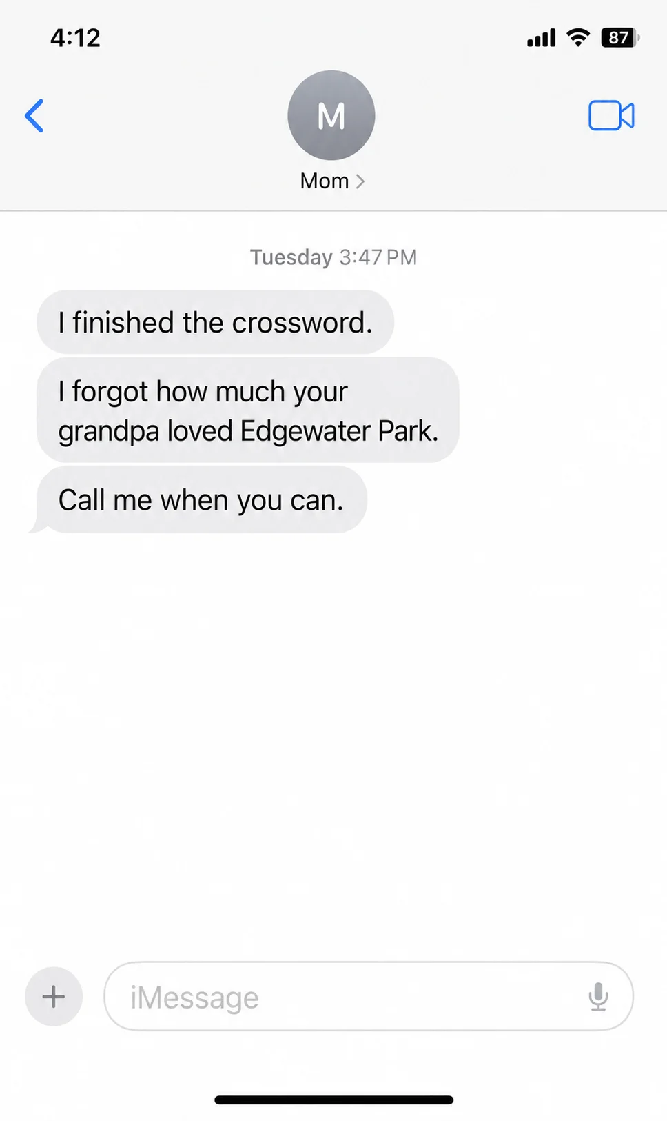 A text message from a parent after a Thread box arrived (1)