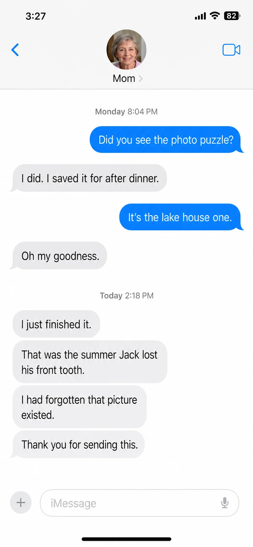 A text message from a parent after a Thread box arrived (3)