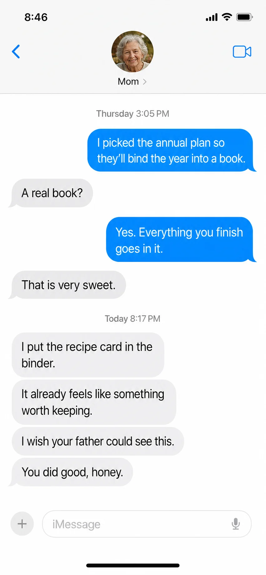 A text message from a parent after a Thread box arrived (8)
