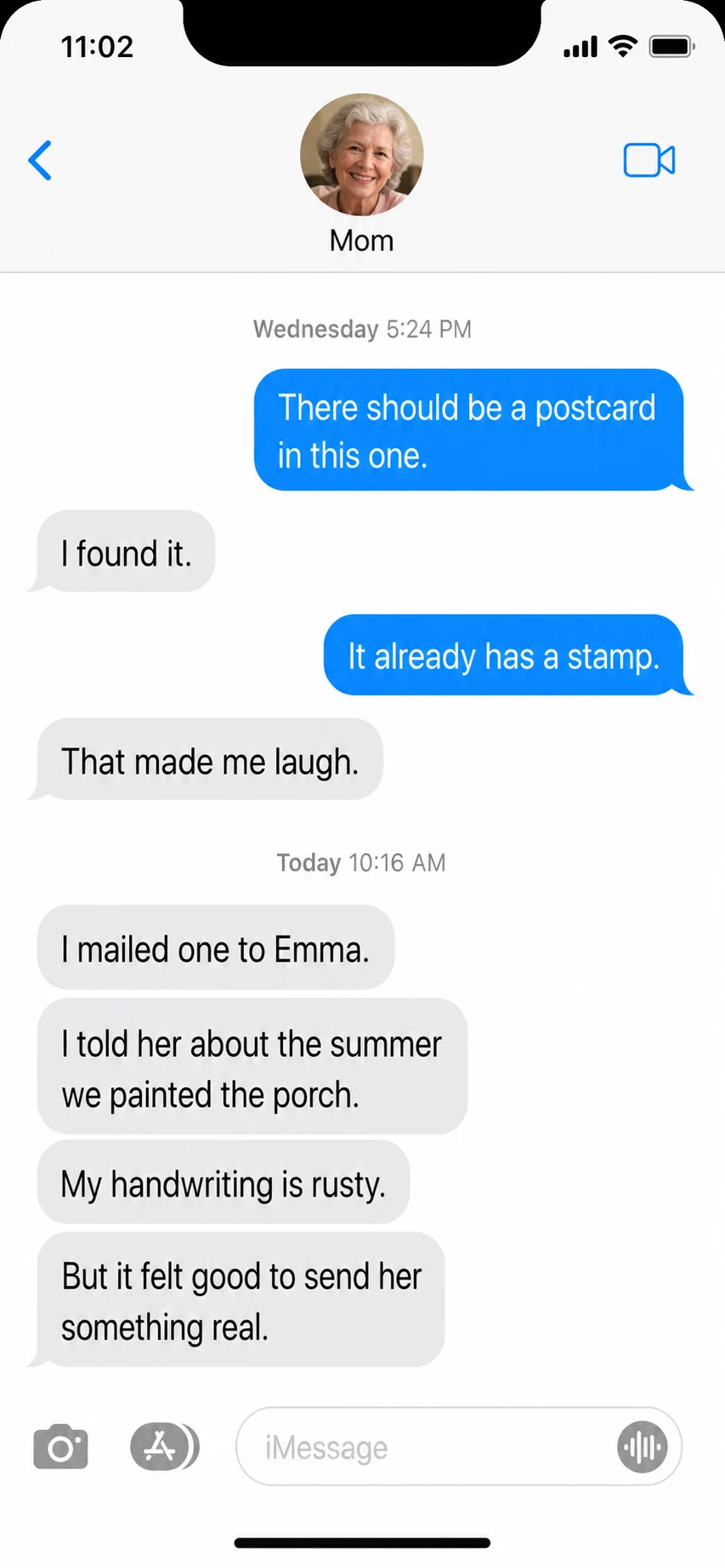A text message from a parent after a Thread box arrived (12)