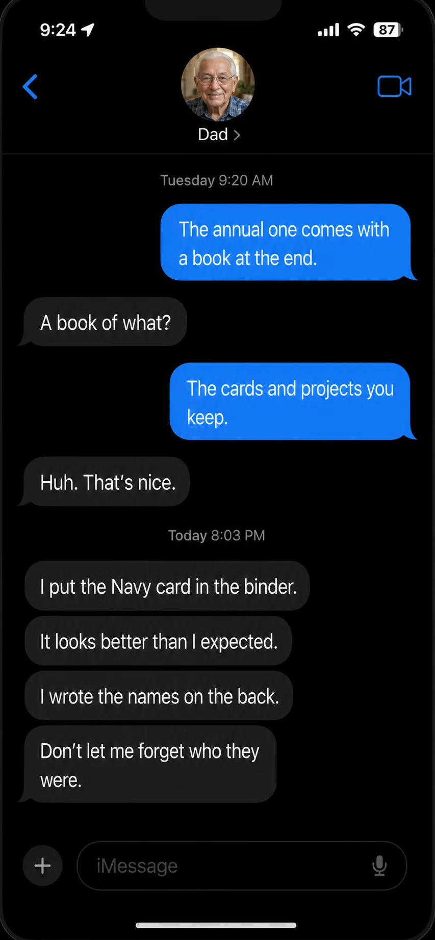 A text message from a parent after a Thread box arrived (15)