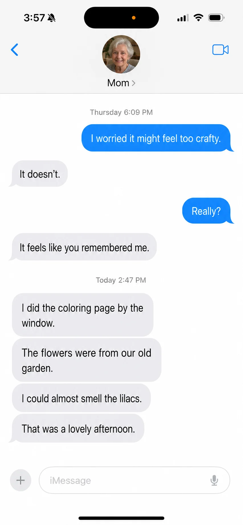 A text message from a parent after a Thread box arrived (16)