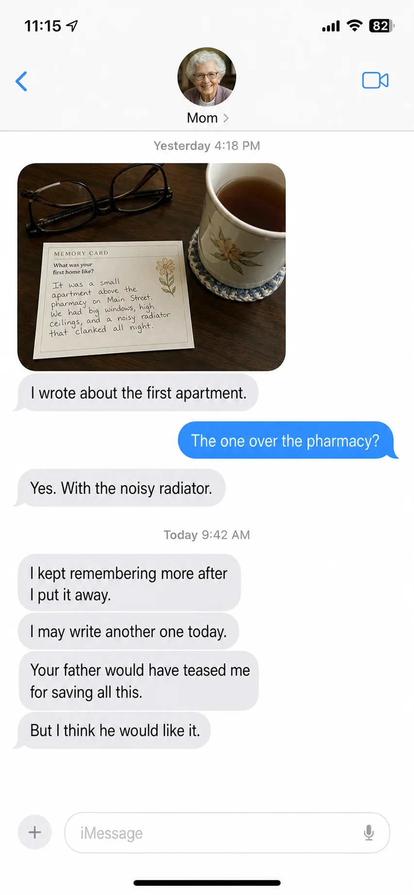 A text message from a parent after a Thread box arrived (26)